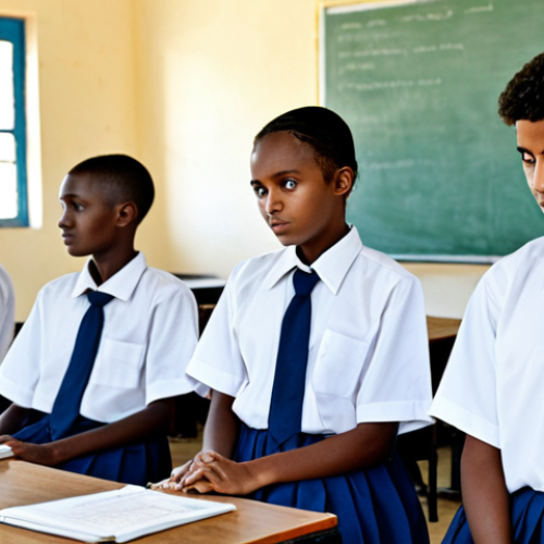 Home 9 **
"Djiboutian students in a modern classroom, learning computer skills, fully clothed in school uniforms, safe for work, professional setting, appropriate content, perfect anatomy, natural proportions, modest attire, well-lit educational environment."
**