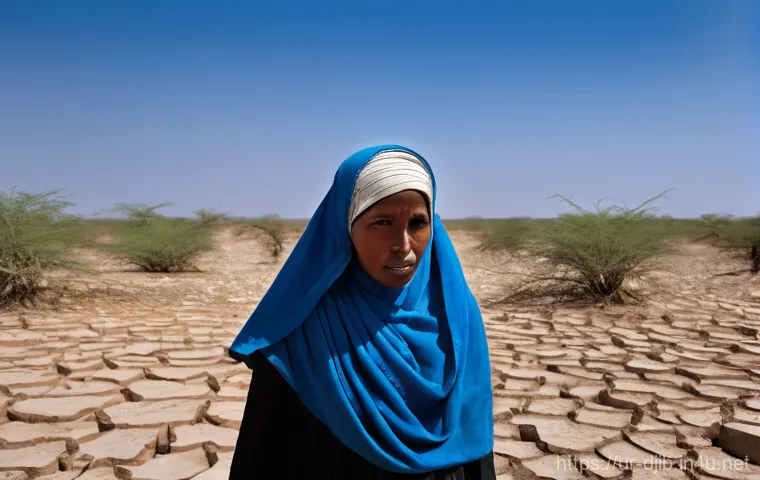 지부티의 주요 환경 이슈 - **Prompt: The Arduous Search for Water in Djibouti**
A powerful, realistic photograph depicting ...