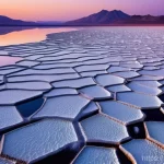 Home 19 지부티 관광객 증가 이유 - **Prompt:** A breathtaking, otherworldly landscape image of Lac Assal in Djibouti at dawn. The foreg...